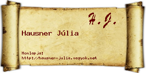 Hausner Júlia névjegykártya